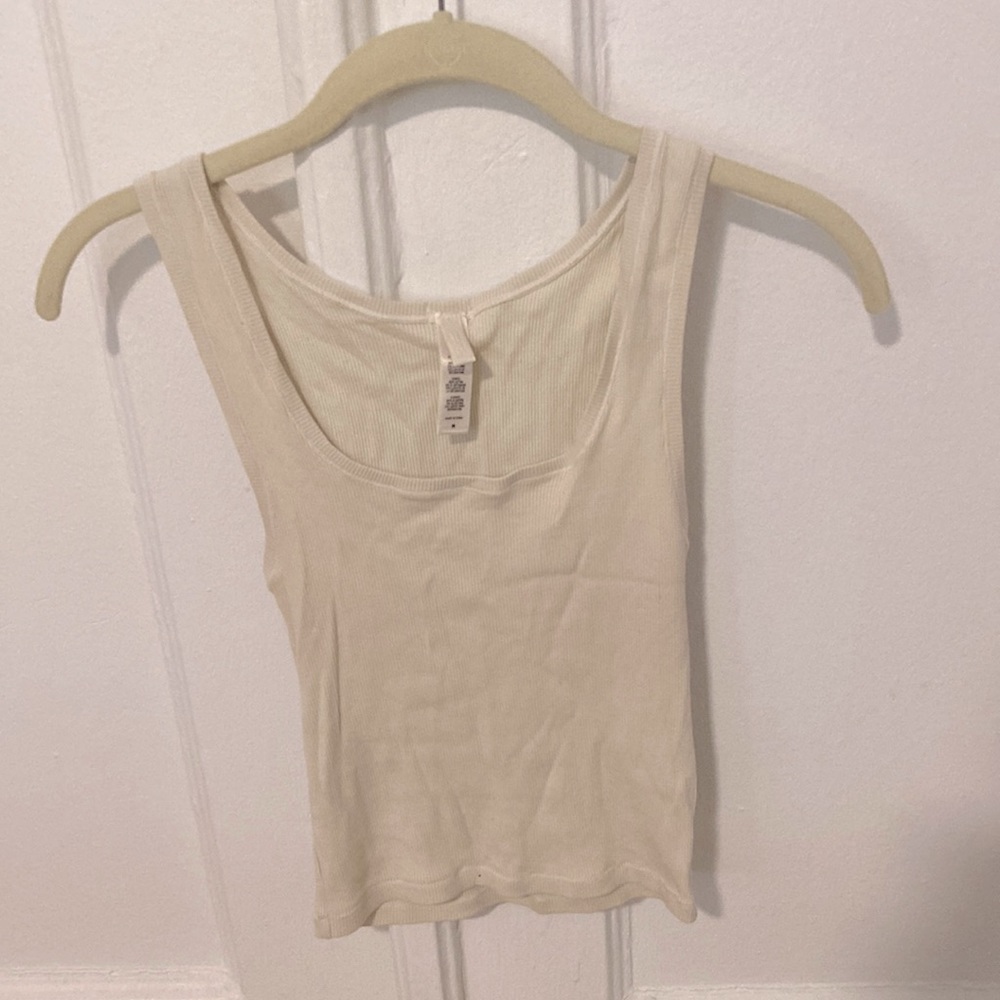 Skims Ivory Ribbed Tank, Worn Once